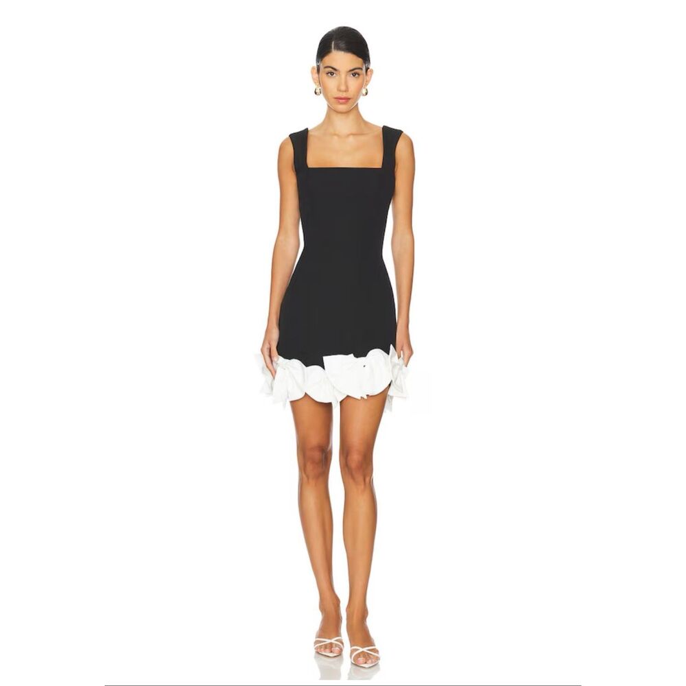 ELLAITT x REVOLVE Kennedy Mini Dress in Black & White Size Medium $218